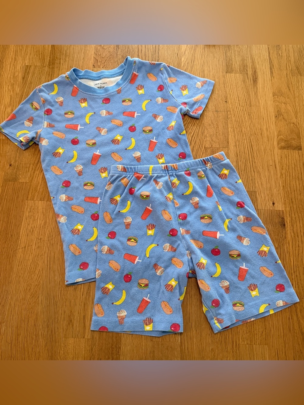Janie and Jack 10 Blue Summer Food Shorts and Short Sleeve Pajama Set